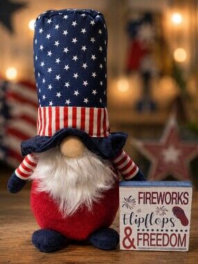 Patriotic Gnome Plush "Fireworks, Flipflops & Freedom"